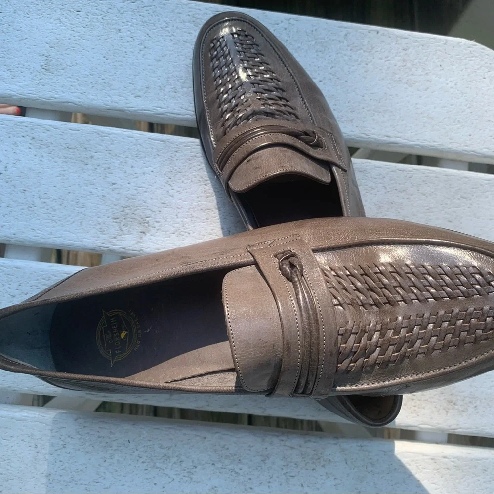 Florsheim Rucci Weave Loafers Men’s  8 D Women’s 10 D Made In Italy New Leather